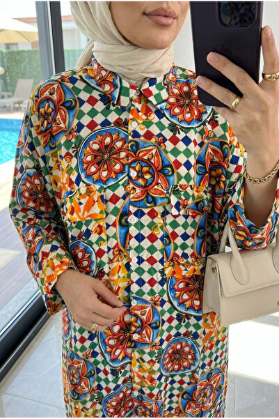 Kirazca Butik Women's Buttoned Hijab Shirt Dress