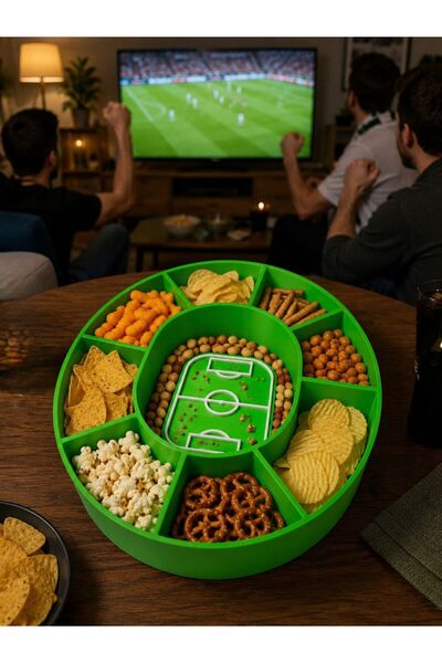 SeSa 3d Atıştırma Tabağı Futbol Sahası Temalı 9 Bölmeli