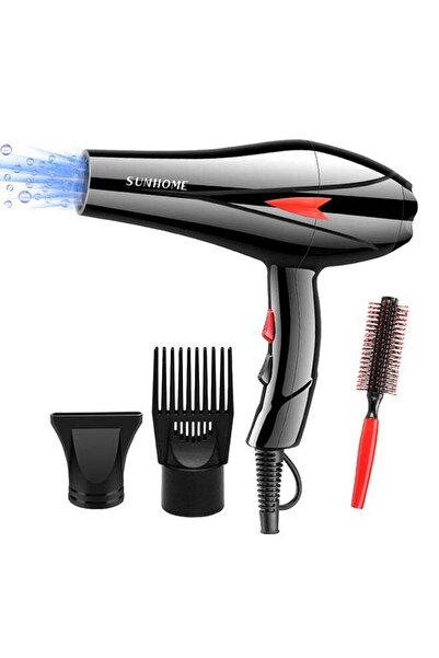 Sunhome 4-Piece Professional Hair Dryer Set，2000W Black