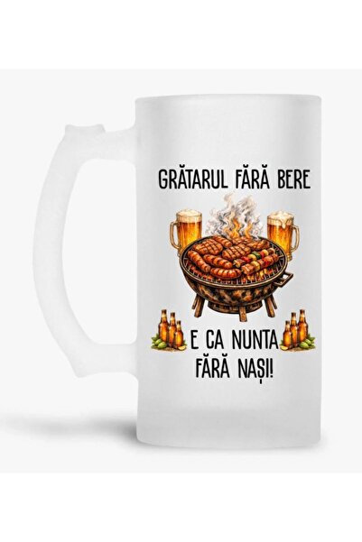 Arka9 Halbă personalizată 500 ml – „Grătarul fără bere e ca nunta fără nași”