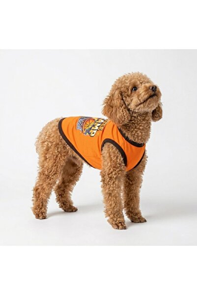 Buddy Store Sıfır Kol Kontrast Köpek Atleti - Siyah Turuncu