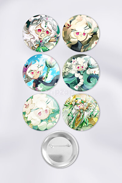 ZipZap Cookie Kingdom White Lily Cookie Çanta Süsü Rozet İğneli Buton Rozet S...
