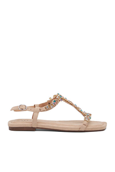 Tergan Bej Tekstil Kadın Sandalet - K26Y1SN68730-L0Q