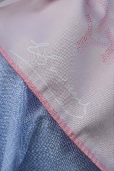 diorel Eșarfă cu model textil din twill - Pudra