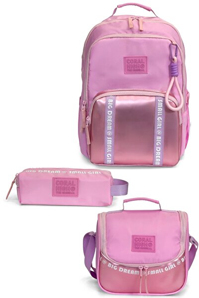Coral High Set de genți școlare roz, 3 piese SET0124411
