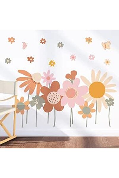 The Bros Flower Wall Stickers - Aesthetically Pleasing Daisy Decals, PVC Wate...