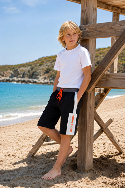 Marina Men's Waiter Kids' Swim Shorts – Black Water Repellent, Breathable Gs2503