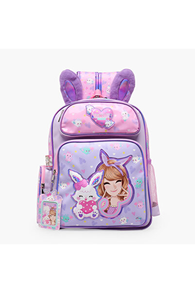 minmie Printed Backpack for Girls 5-8 Years with Adjustable Shoulder Straps -...