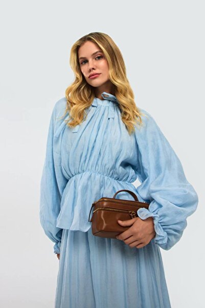 Lady Pixie Bow Detailed Blouse Skirt Set
