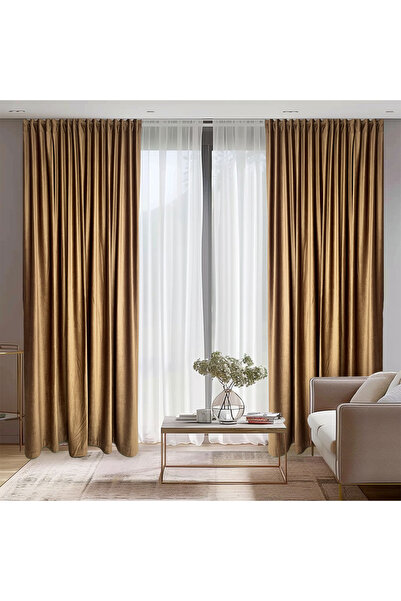 ArasyaHome Draperie de Catifea Semi-Opaca 70% Auriu