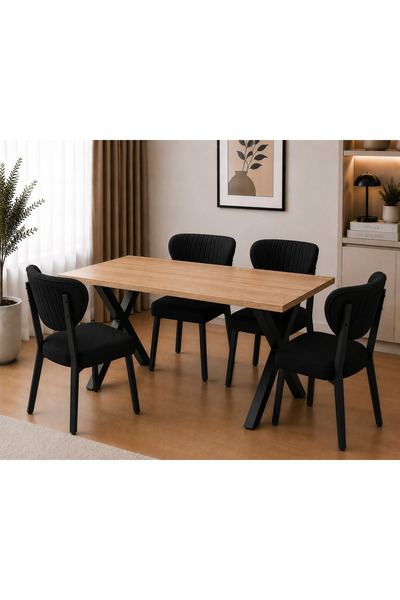 Cosargroup ELMA Sandalye 70X110 ÇAM Yemek Masası Mutfak Masası 4 Kişilik Masa...