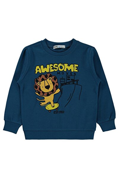 Civil Boys Awesome Lion Printed Sweatshirt for 2-5 Years Old Km - Green
