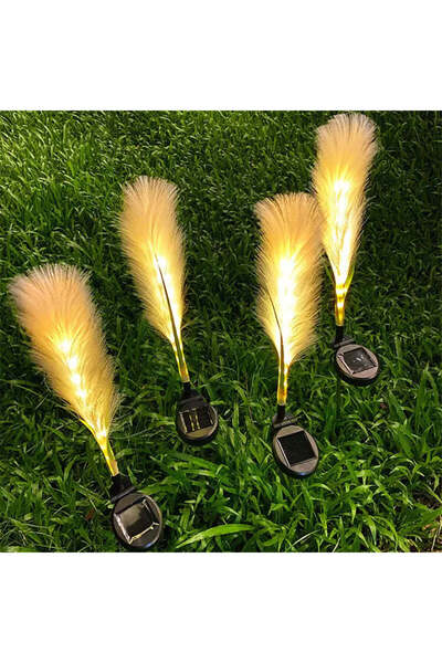 Vivendo Set 2 lampi solare tip stuf de pampas pentru gradina