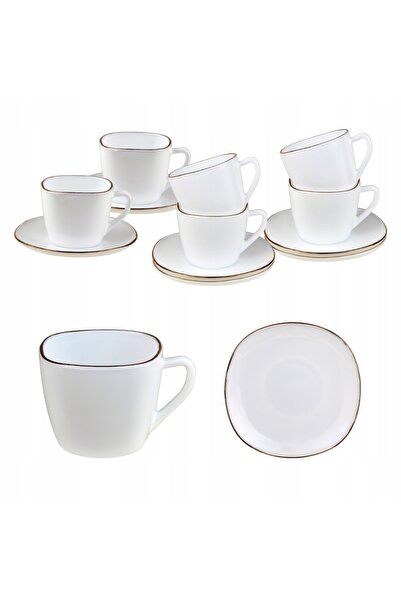 Kinghoff Set de cești 12 bucăți, cești de 220 ml cu capace pătrate pentru 6 p...