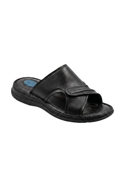 Alphus Emr Men's Genuine Leather Orthopedic Sole Men's Slippers