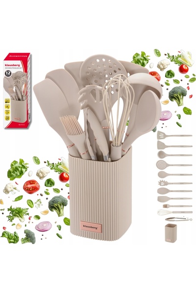 Klausberg Set de ustensile de bucătărie BEJ 12 piese KB-9012 silicon suport