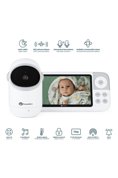 Petite&Mars Video monitor, Petite&Mars, Eve 5.0, Ecran HD, Autonomie baterie ...