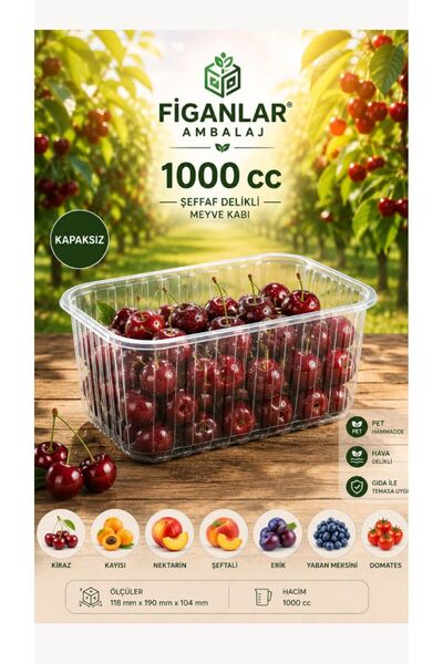 figanlar ambalaj Recipient pentru fructe fără capac de 1000 cc Recipient tran...