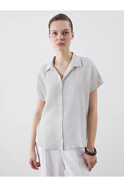 LC Waikiki Gray Striped Women's Shirt