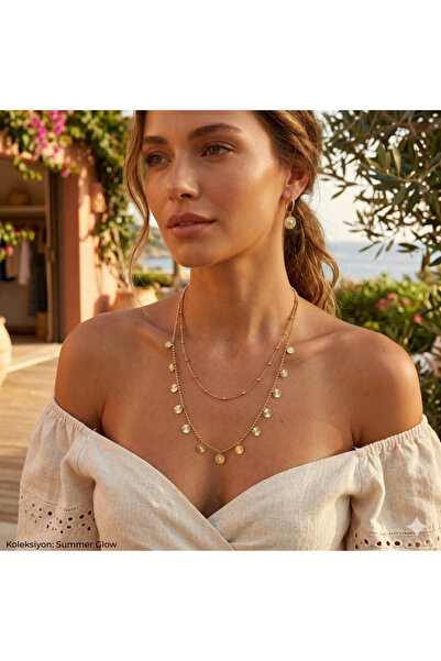 SoulSisco Jewellery Vip Trend İnce Yassı Ezme Zincir Kadın Kolye (çift katlı ...