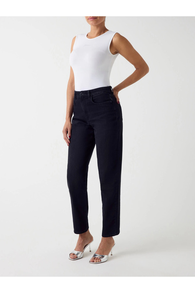 Guess New Mom Women's Black Jeans W6Ya3Jd1544-Tebu