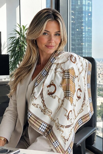 HAZAL KAYA ATELIER S-Flr14 Patterned Women's Scarf 70X70 cm