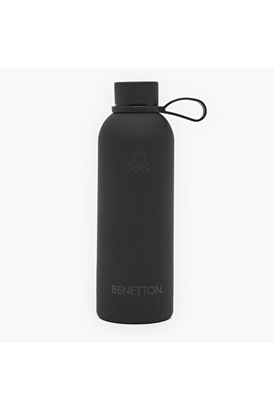 United Colors of Benetton Solid Stainless Steel Water Bottle with Carry Loop ...