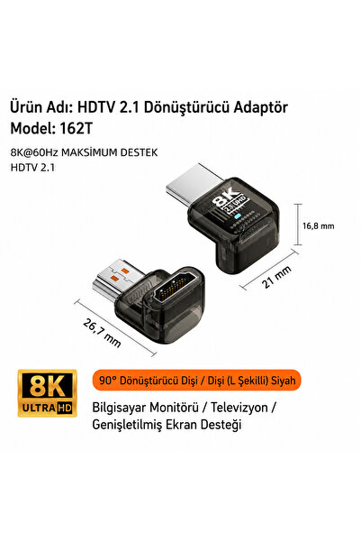 silabor HDMI 2.1 Adapter Series 8K 60Hz |   90 °   Angled, L Type, U Type, Ma...