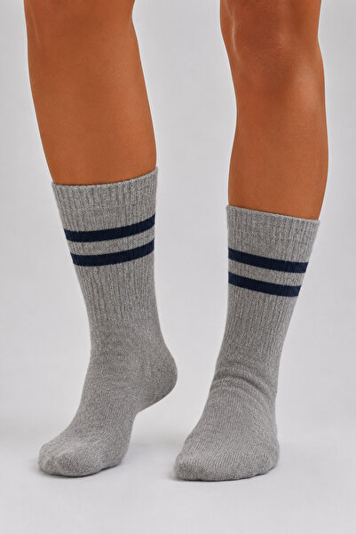 Katia&Bony Towel Sole Striped Men's Socks Grey/Black