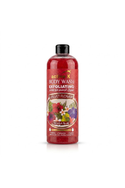 Activex Exfoliating Body Wash 1000ml Velvet Flower – Skin Smoothing Shower Gel