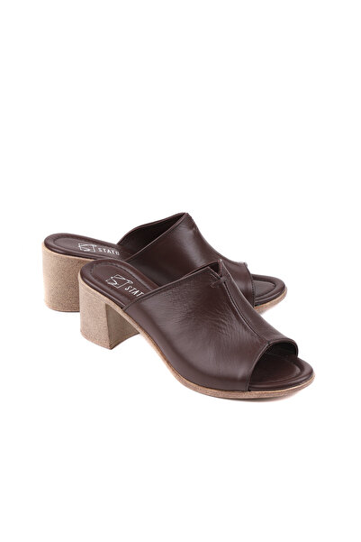 stato Mart Genuine Leather Women's Heeled Slippers |