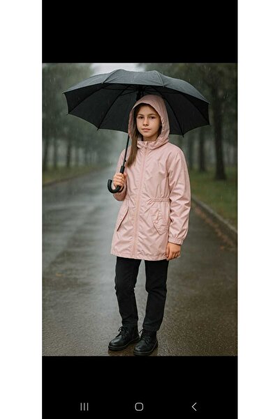 ABOUT US Water Repellent Hooded Suprem Combed Cotton Lined Children's Raincoa...