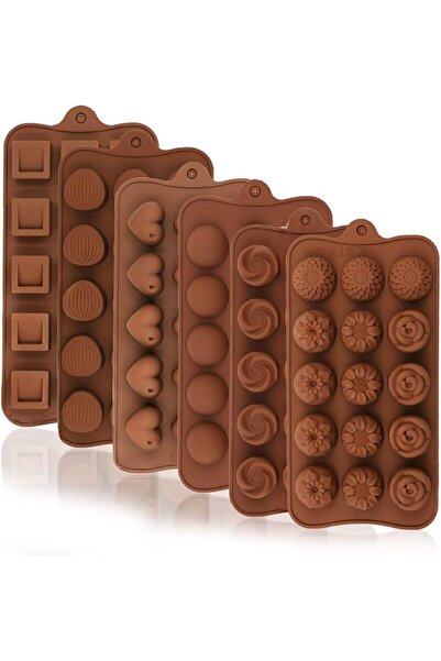 The Bros 6 Pcs Cute Silicone Molds - Fancy Shapes Small Chocolate Molds - Non...