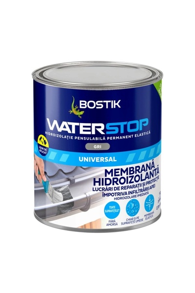 OEM Solutie hidroizolanta, etansare, universala, Waterstop, gri, 1 kg, Bostik