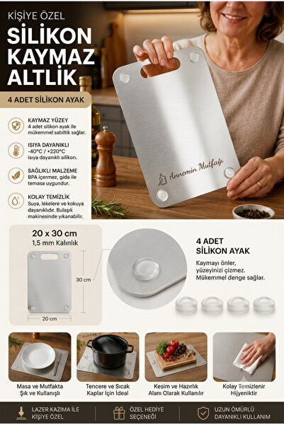 Resinoxstudio 20x30 cm Resinox Studio Kişiye Özel İsim Yazılı Paslanmaz Çelik...