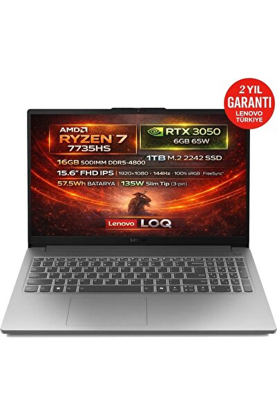 LENOVO LOQ/AMD Ryzen 7 7735HS İşlemci/16 GB RAM/1 TB SSD/RTX 3050 Ekran Kartı...