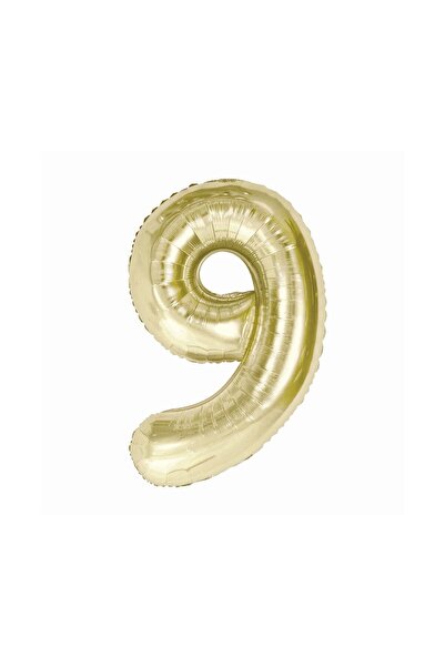 Godan Balon folie auriu, 85 cm, cifra 9