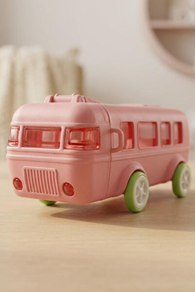 Kitchen Life Car Bus Shaped Leak-Proof Water Bottle with Strap and Straw 500 ml
