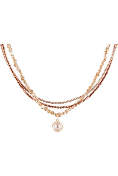 MINZA Helena Women's Necklace, 18K Gold, Beaded Pendant Necklace, with Czech ...