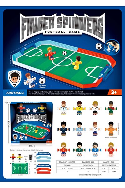 Lino Finger Spinners Football Game-Büyük Futbol Sahası Seti