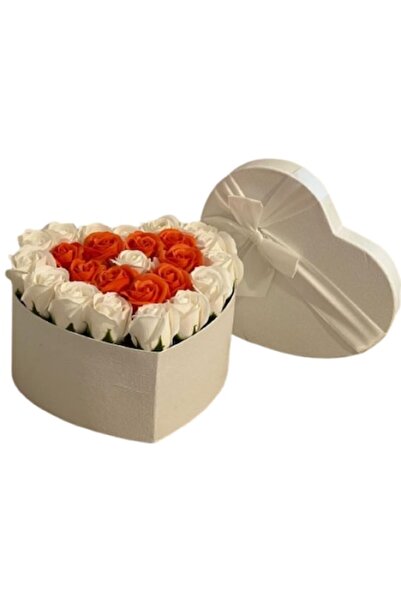 OEM Aranjament floral, Trandafiri din săpun parfumați, Portocaliu/Alb