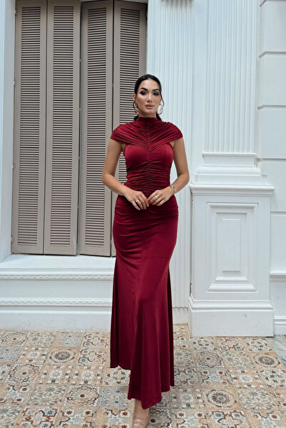 Sindimoda İmren Drapeli Tasarım Midi Elbise 6070