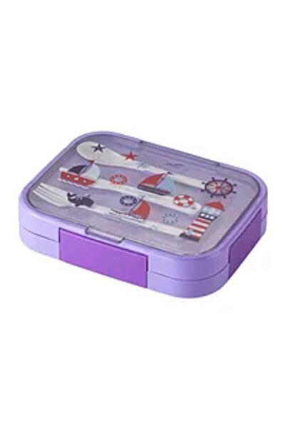 Bonfino Lunch Box, Boats Theme, Meal Storage Container, 3 Compartment Food Bo...