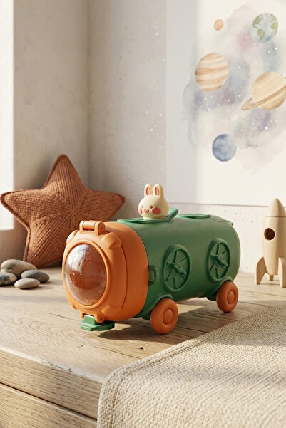 Kitchen Life Space Shuttle Shaped Leak-Proof Water Bottle with Straw and Stra...