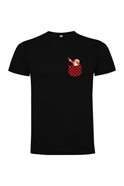 iLovePrints Checkered Pocket Santa Tshirt