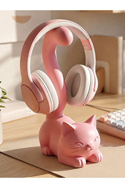 SEKO COMPANY Tatlı Kedi Figürlü Dekoratif Gamer Kulaklık Standı ve Şık Takı O...