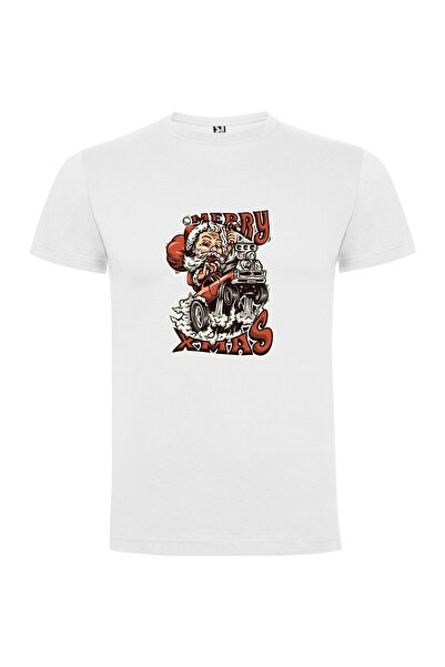 iLovePrints Merry Metal Santa Art Tshirt