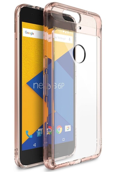 Ringke (Fusion) Διάφανη Θήκη Huawei Nexus 6P PC με TPU Bumper Rose Gold + Scr...