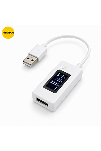 PİYATECH Dijital Led Göstergeli USB Voltmetre Ampermetre Test Cihazı - Akım V...