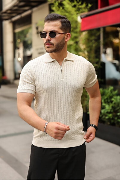 viyamen Tricou pentru bărbați, cu croială modernă, guler polo și detalii tric...